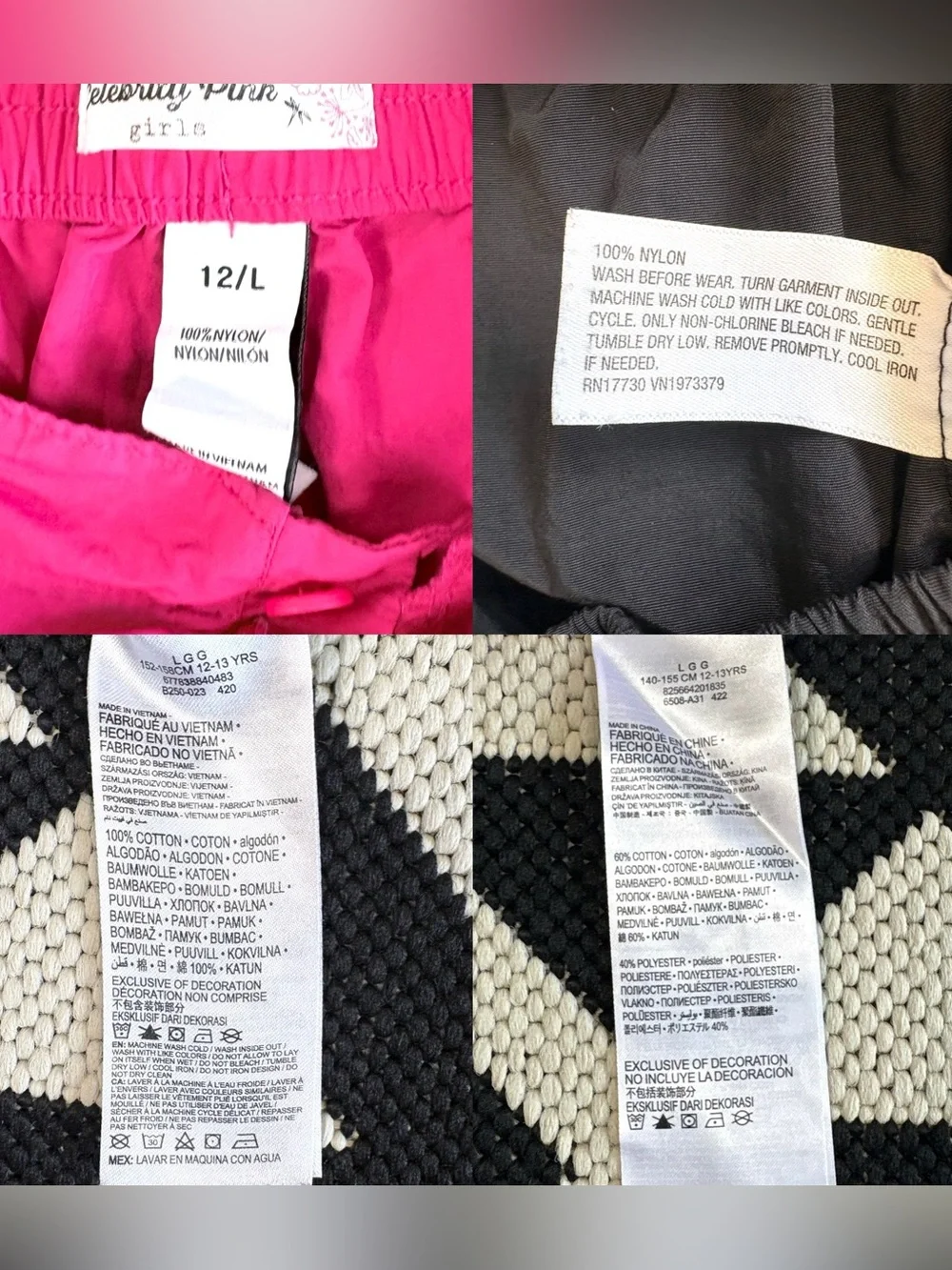 Girls Bundle of Skater Style Tees & Cargo Joggers Large